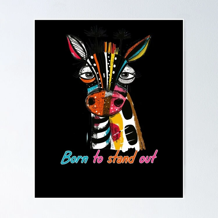 Born to Stand Out · grafische Giraffe · Poster